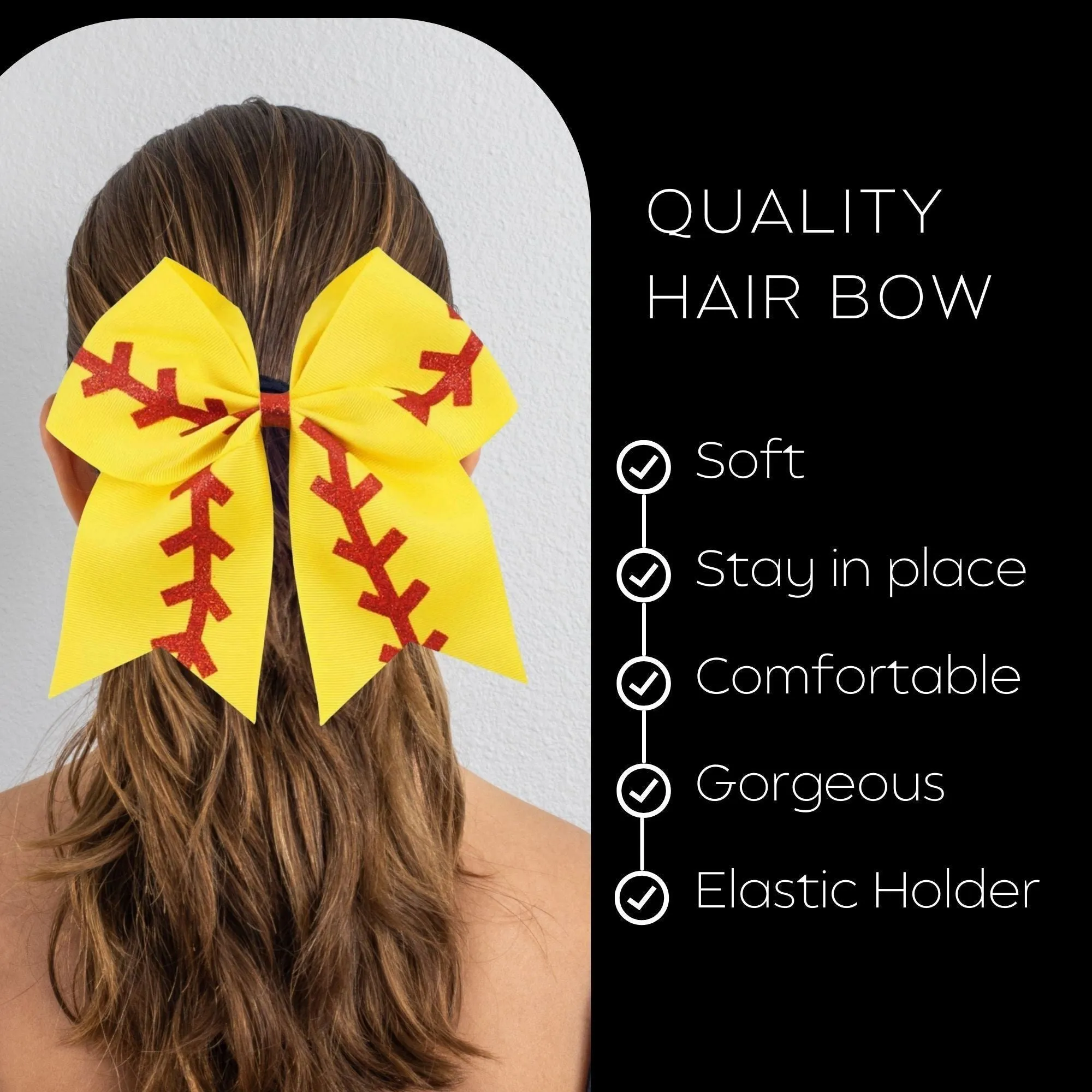 Softball Sports Hair Bow