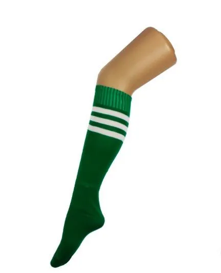 Sports Socks Green with White Stripe