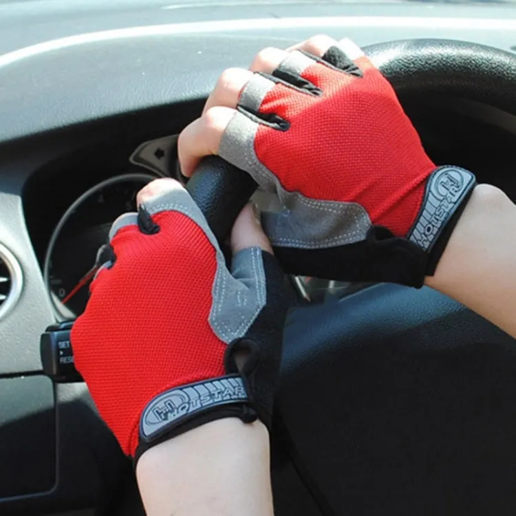 Summer Men Women Fitness Gloves Gym Weight Lifting Cycling Yoga Training Thin Breathable Antiskid Half Finger Gloves, Size:S(Gray)