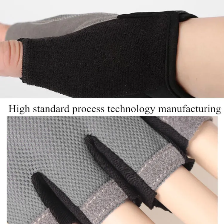 Summer Men Women Fitness Gloves Gym Weight Lifting Cycling Yoga Training Thin Breathable Antiskid Half Finger Gloves, Size:S(Gray)