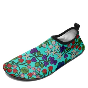 Takwakin Harvest Turquoise Kid's Sockamoccs Slip On Shoes