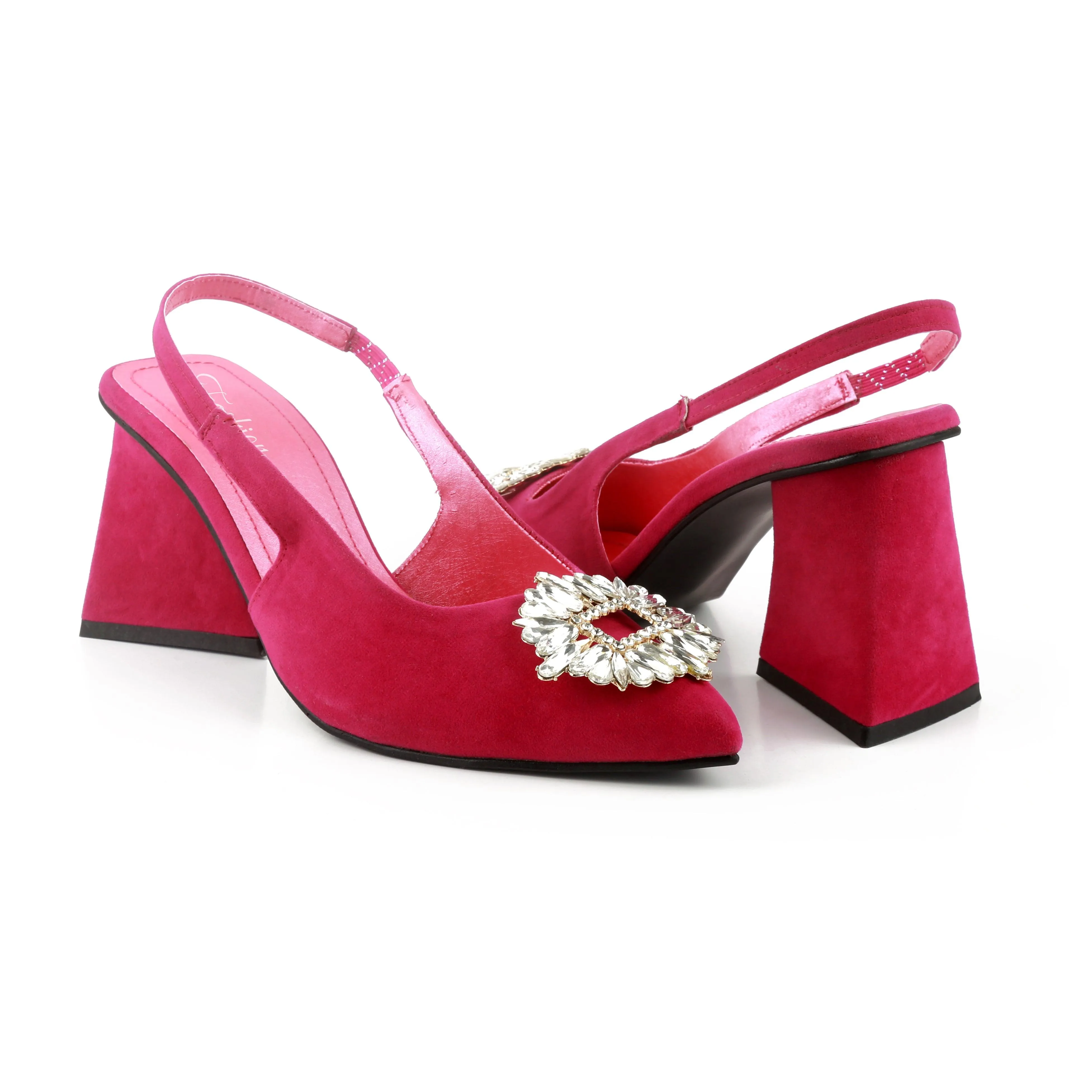 Triangle Zara Heels - (Pink)