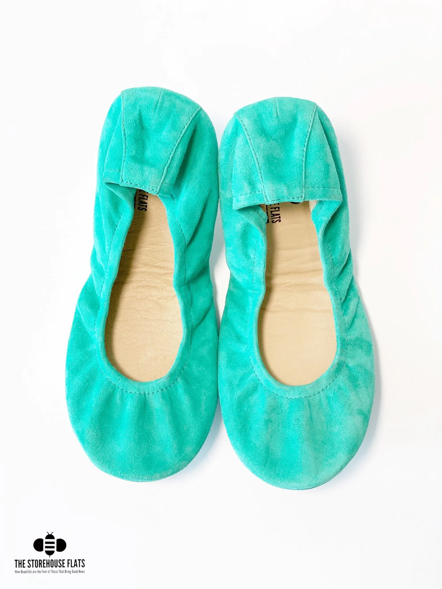 Tropical Green Suede Storehouse Flats