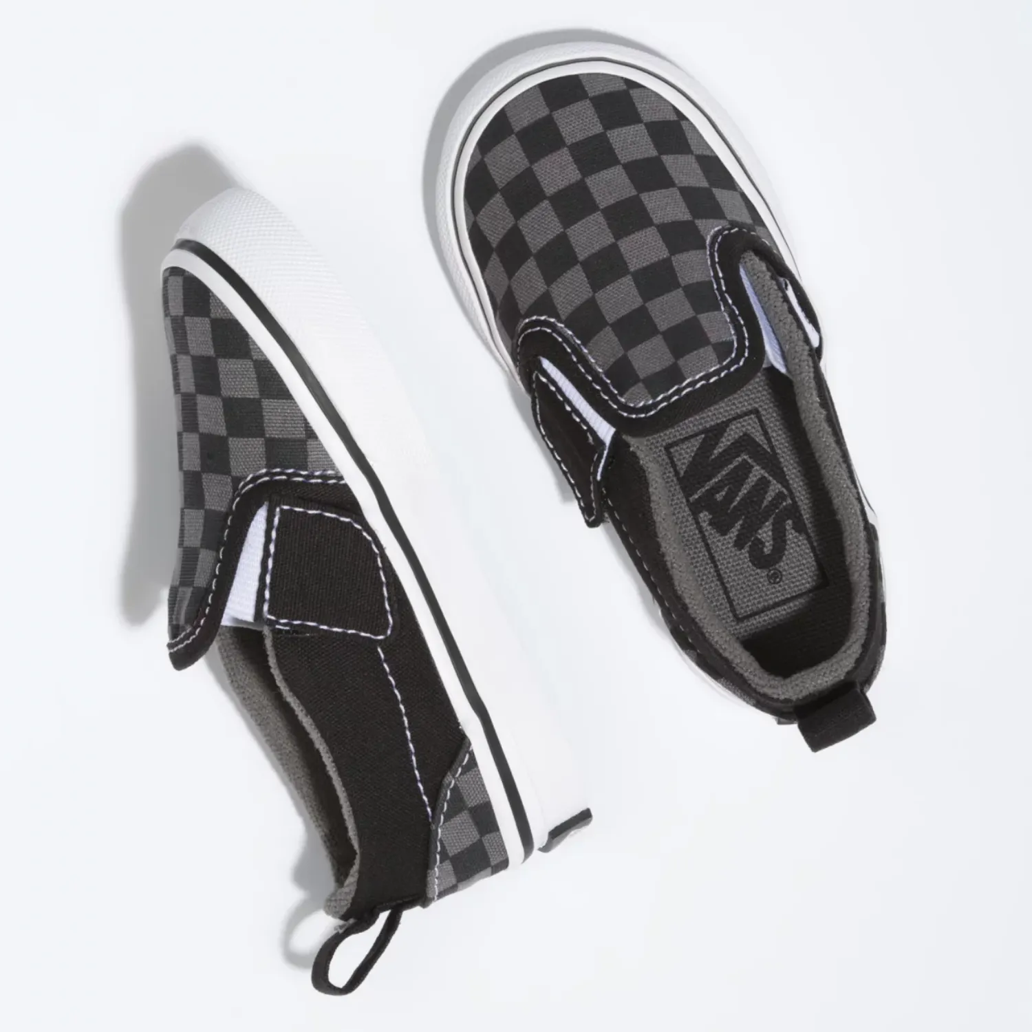 Vans Slip-On V (Checkerboard) Black/Pewter - Toddler