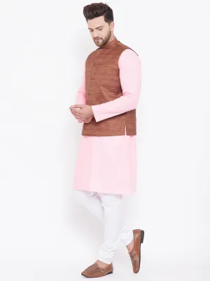 VASTRAMAY Men's Coffee Brown Kurta Set