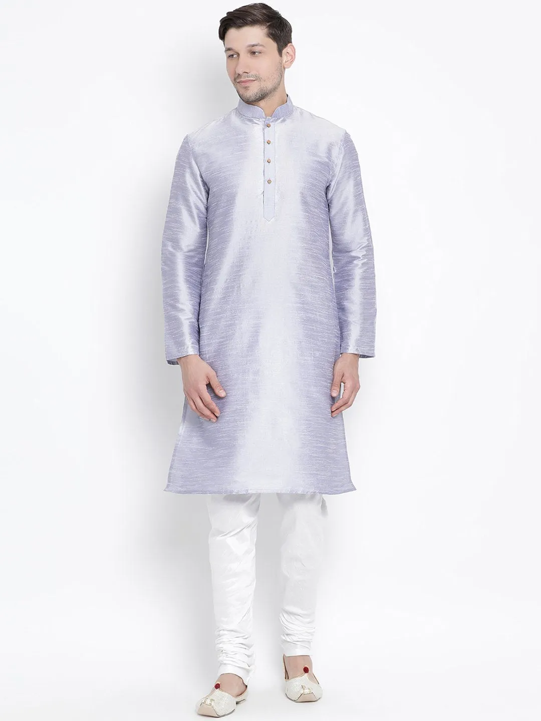 VASTRAMAY Men's Light Blue Kurta Set