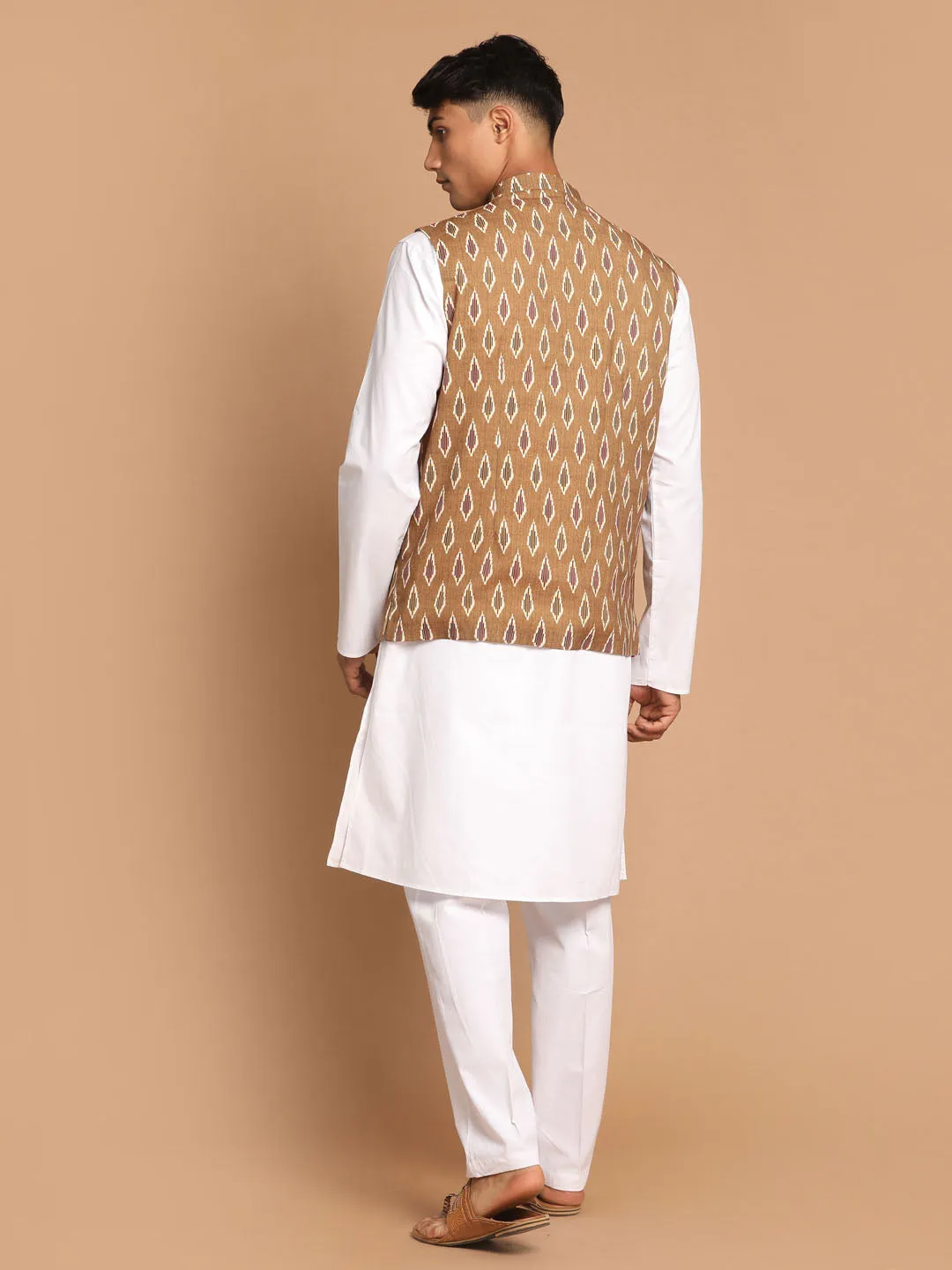 VASTRAMAY Men's Multicolor Nehru Jacket With Pant