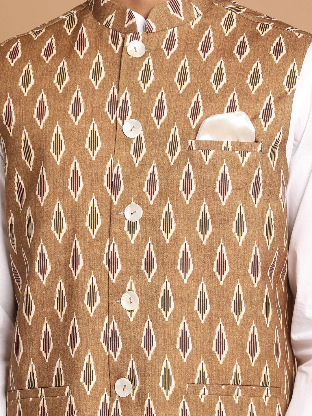 VASTRAMAY Men's Multicolor Nehru Jacket With Pant