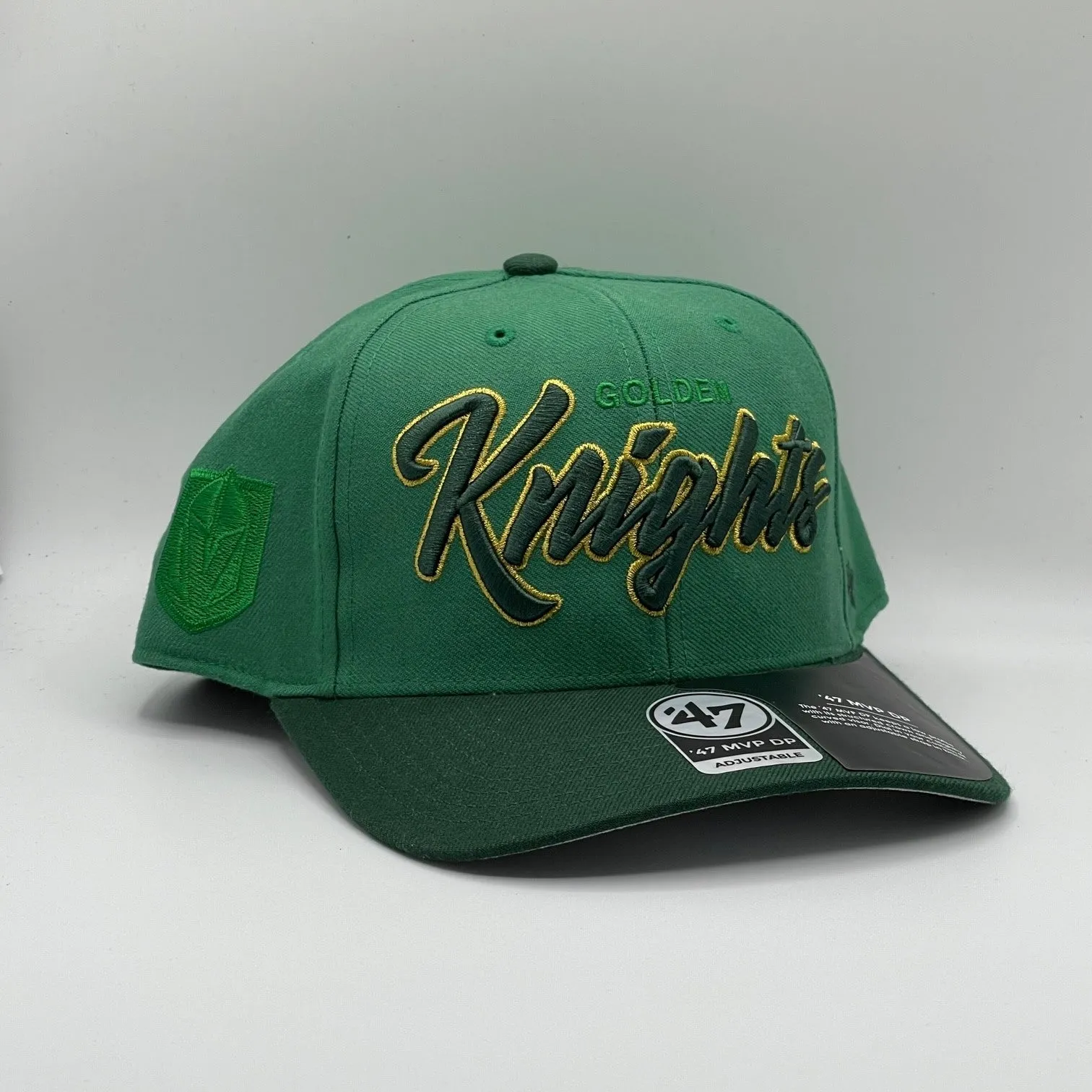 Vegas Golden Knights Exclusive Green Goblin Script Snapback Hat ***