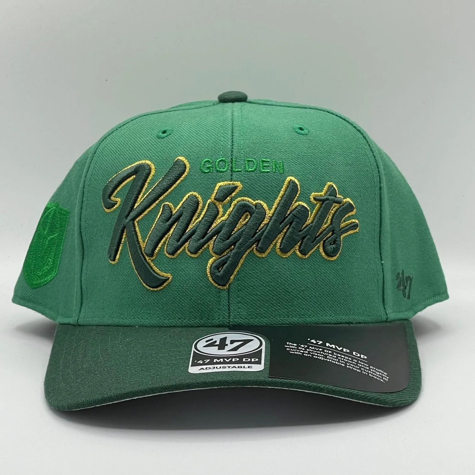 Vegas Golden Knights Exclusive Green Goblin Script Snapback Hat ***