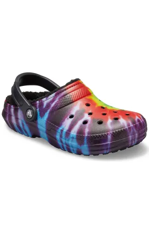 Vibrant Tie-Dye Comfort Clogs with Lining - Multi/Black