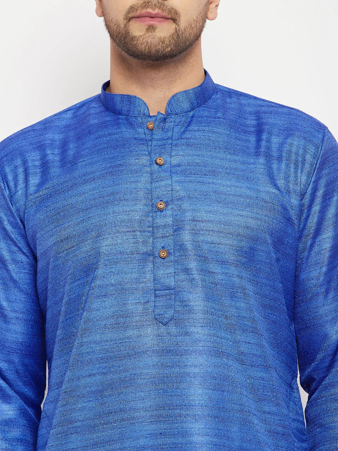 VM BY VASTRAMAY Blue Silk Kurta Set