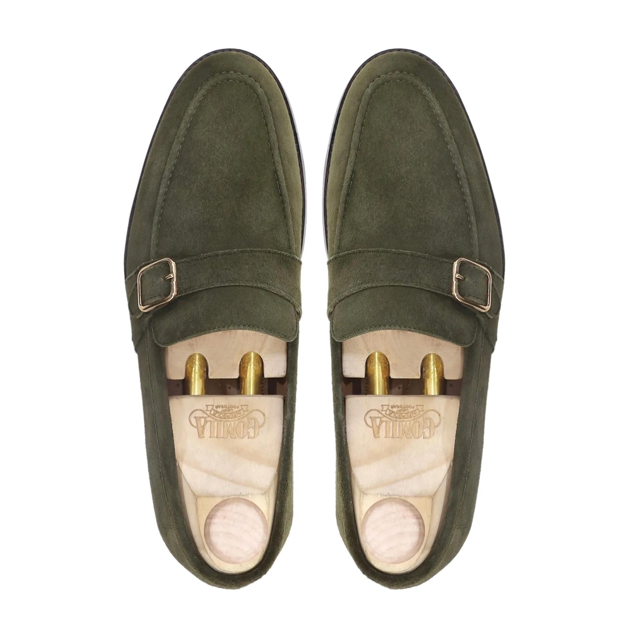 Vonda - Men's Olive Green Kid Suede Loafer