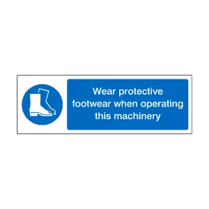 Wear Protective Boots When Operating Machinery Label