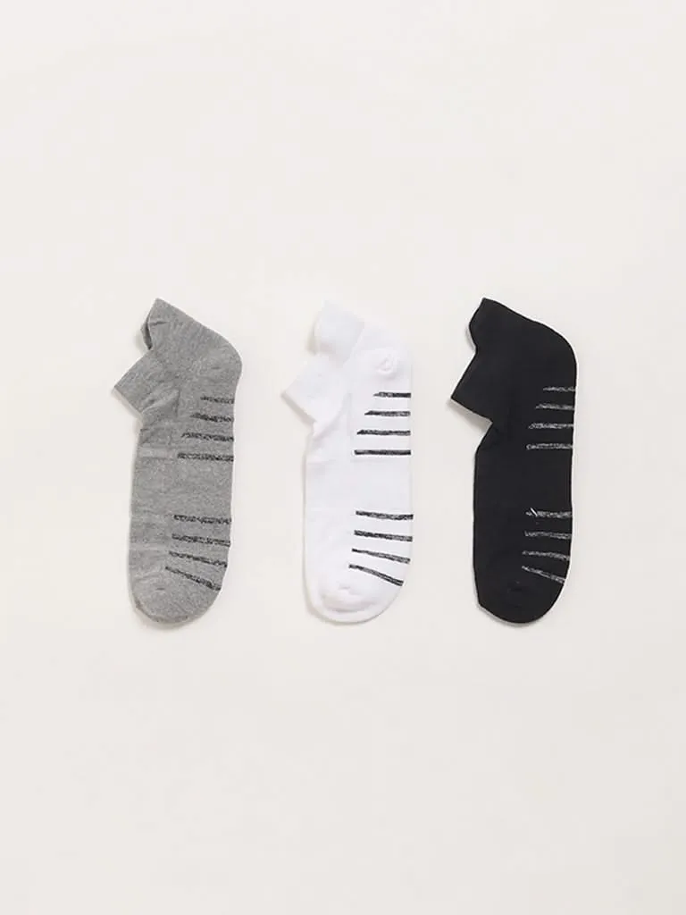 WES Lounge Multicolour Cotton Blend Trainer Socks - Pack of 3