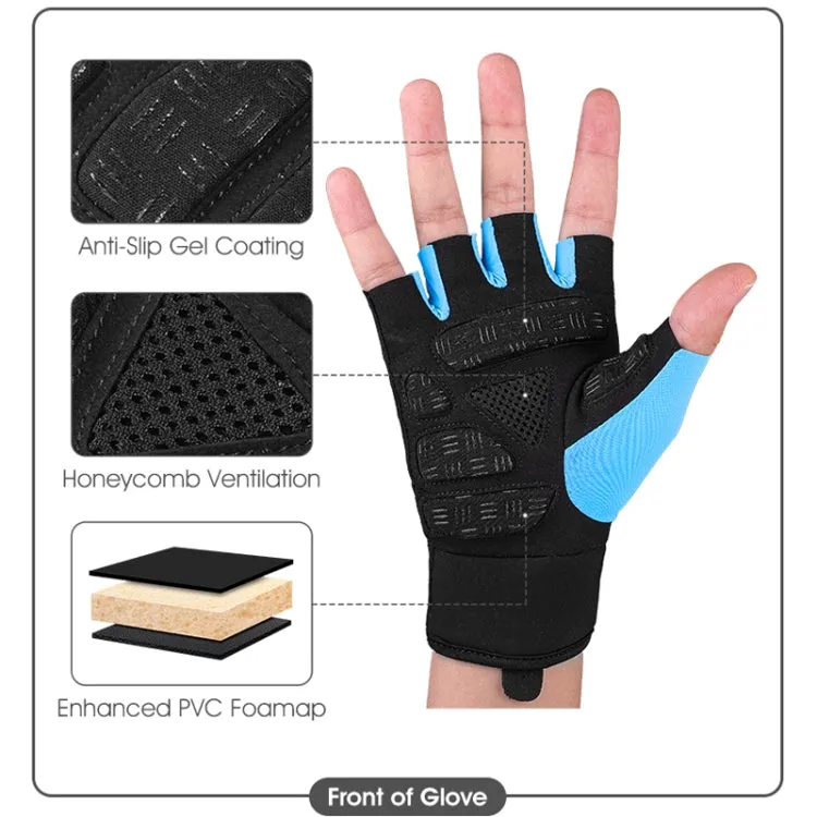 WEST BIKING YP0211217 Cycling Breathable Silicone Palm Gloves Fitness Training Wrist Guard Sports Gloves, Size: L(Black Pink)