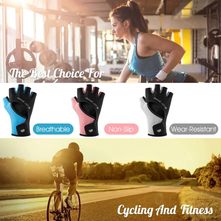 WEST BIKING YP0211217 Cycling Breathable Silicone Palm Gloves Fitness Training Wrist Guard Sports Gloves, Size: L(Black Pink)