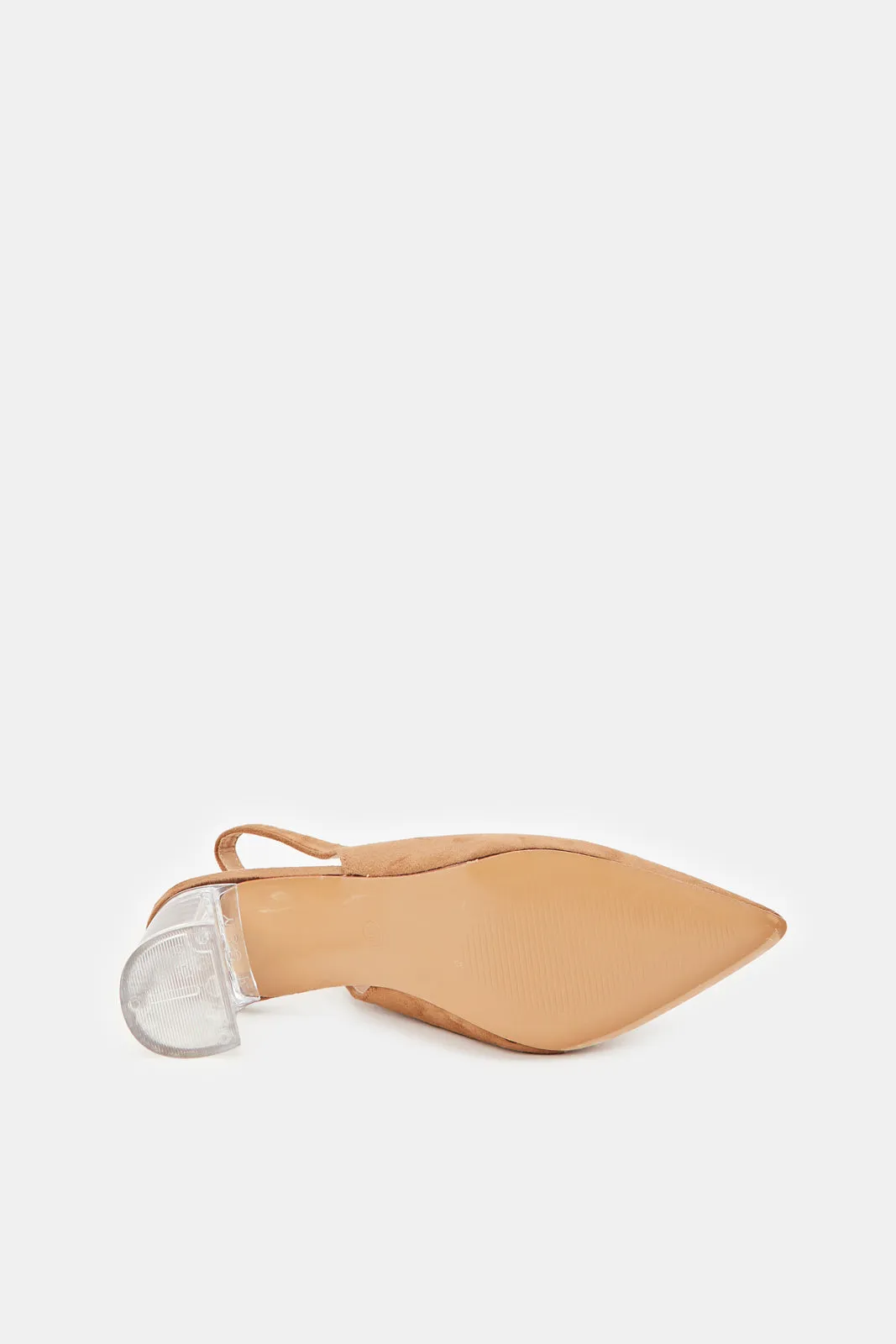 Women Beige Plain Slingback