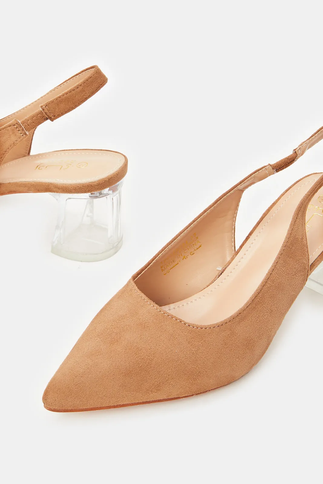 Women Beige Plain Slingback