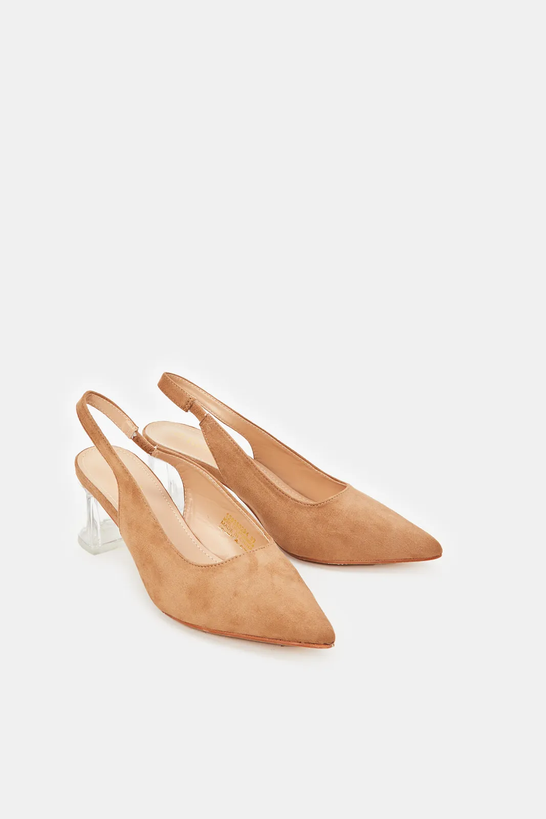 Women Beige Plain Slingback