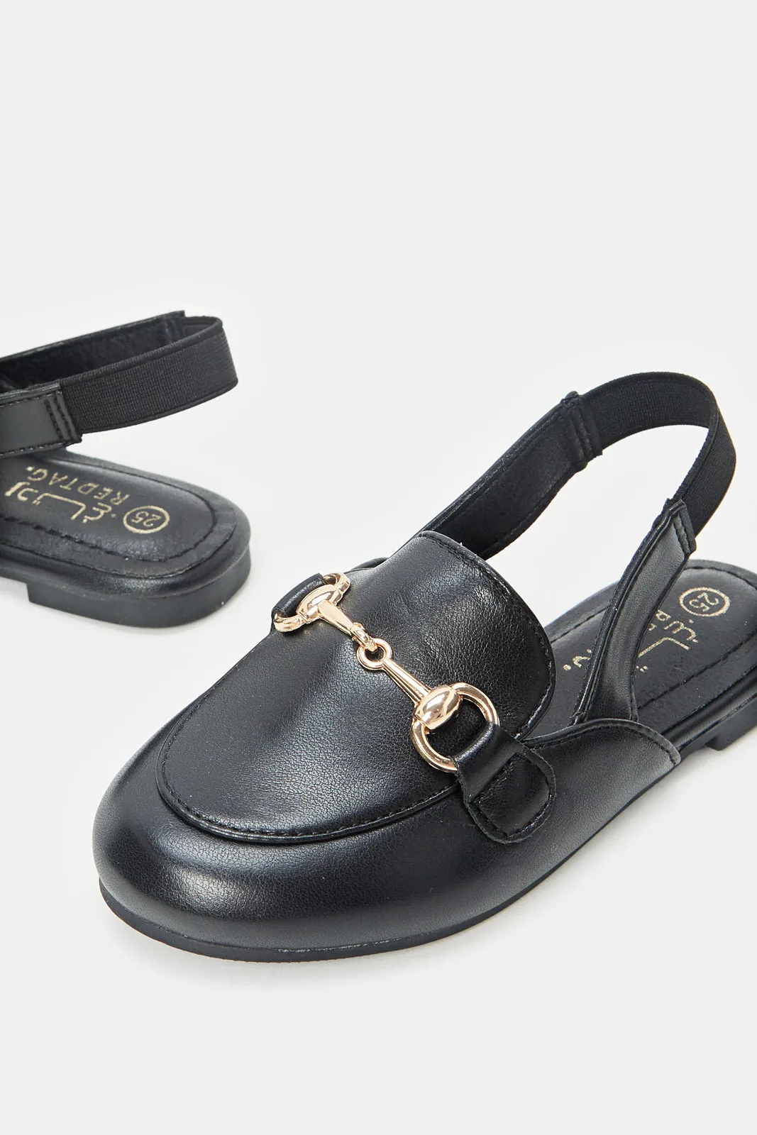 Women Black Mule With Backstrap