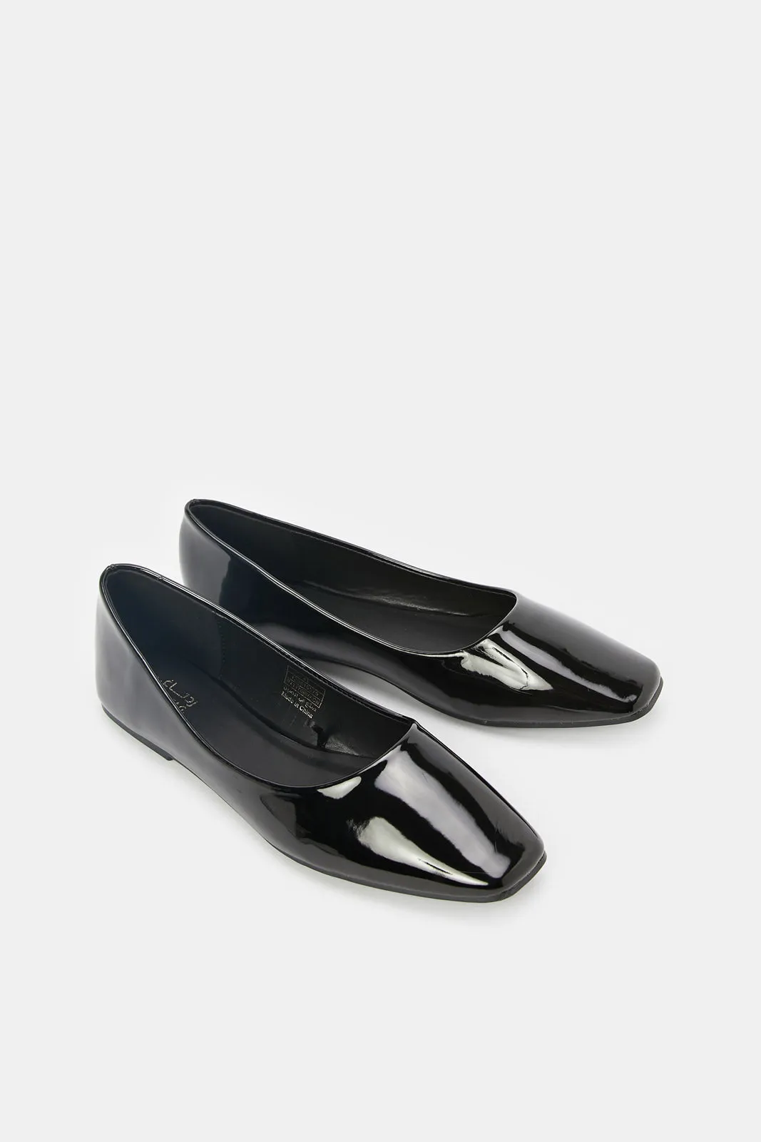 Women Black Patent Ballerina