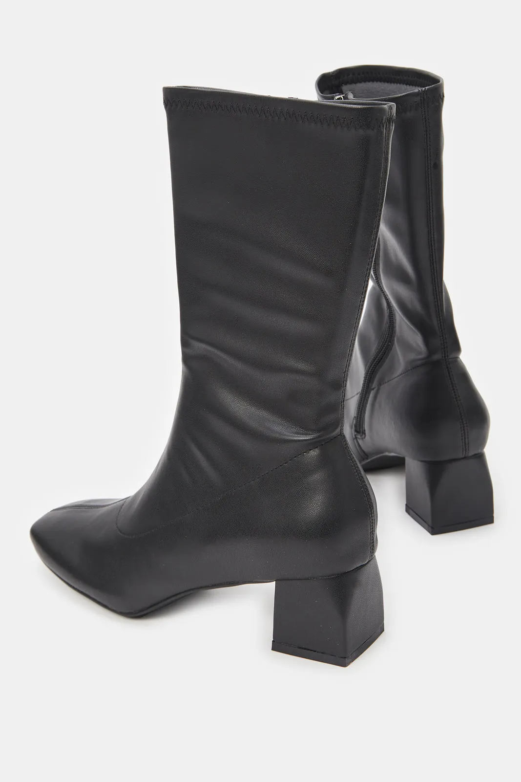 Women Black Stretch Boots