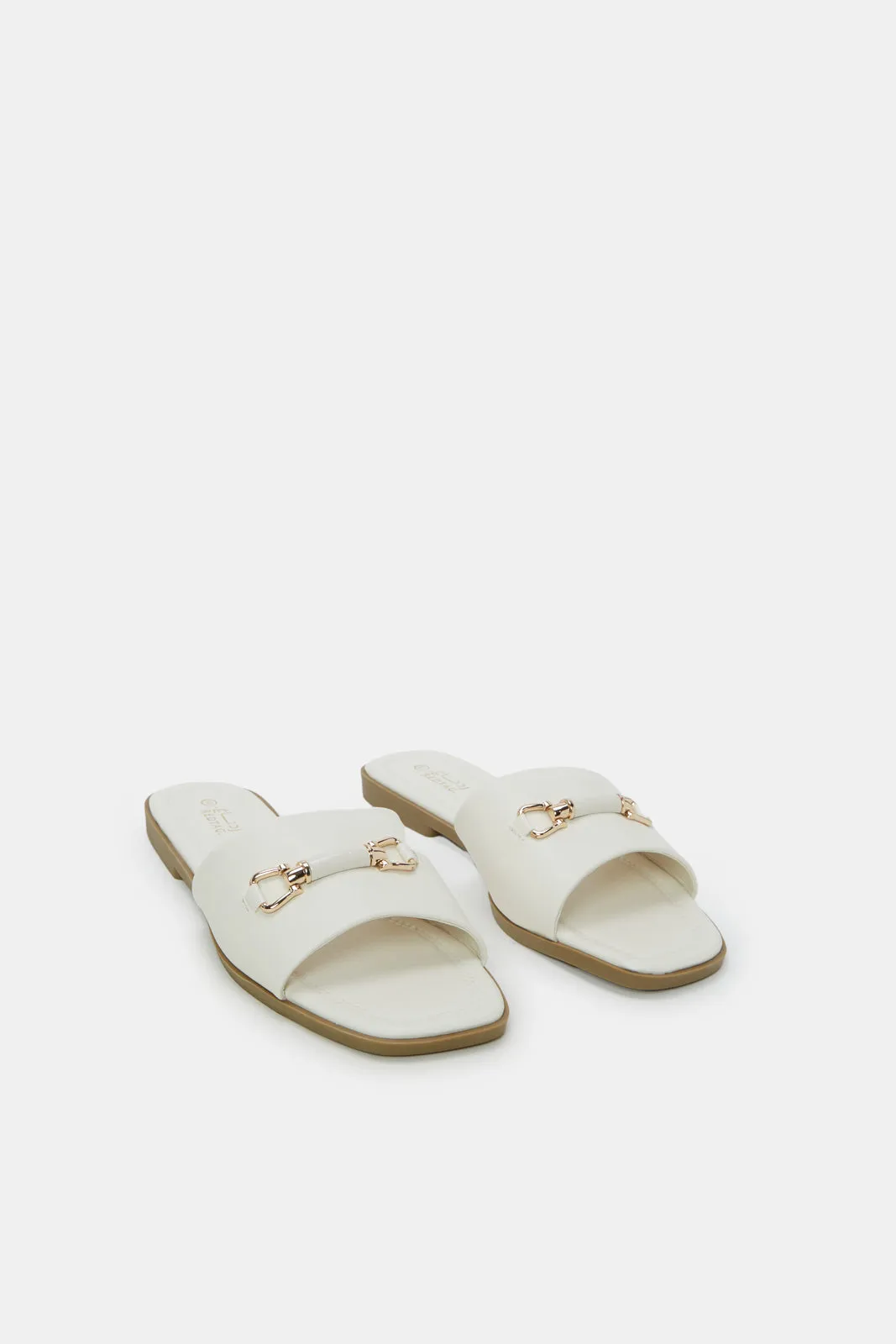 Women Ivory Sandal With Trim