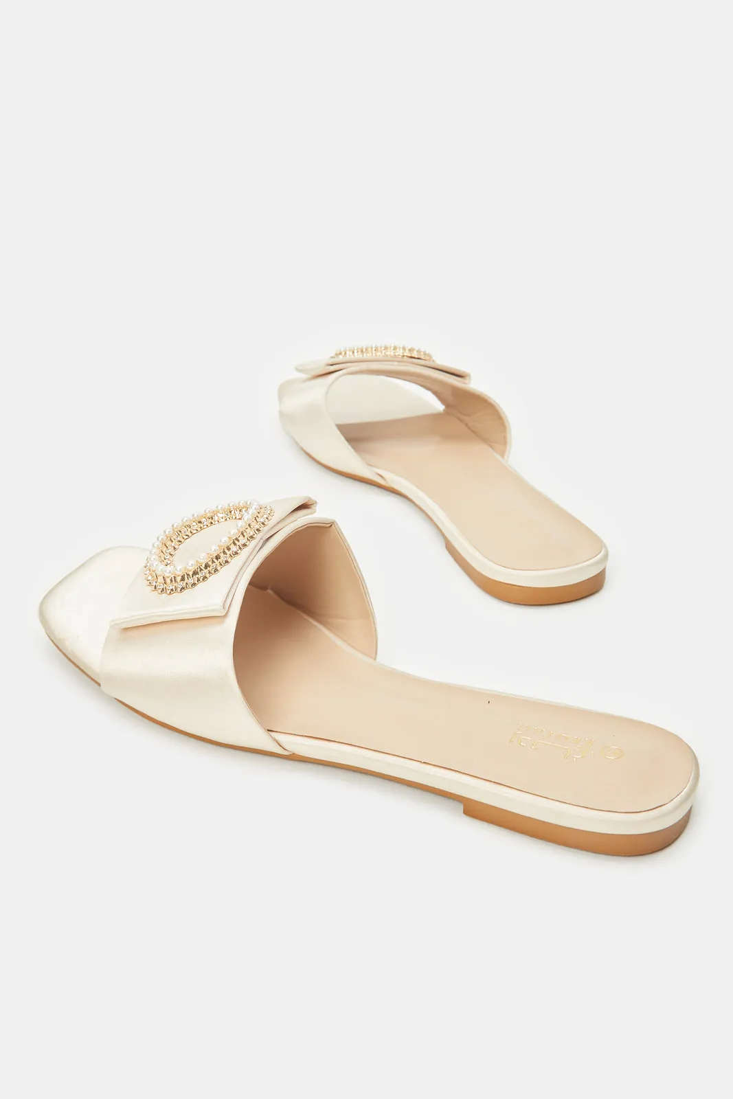 Women Ivory Satin Sandals