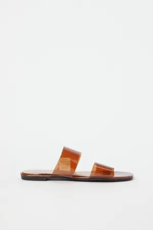 Women Tan Vinyl Mule