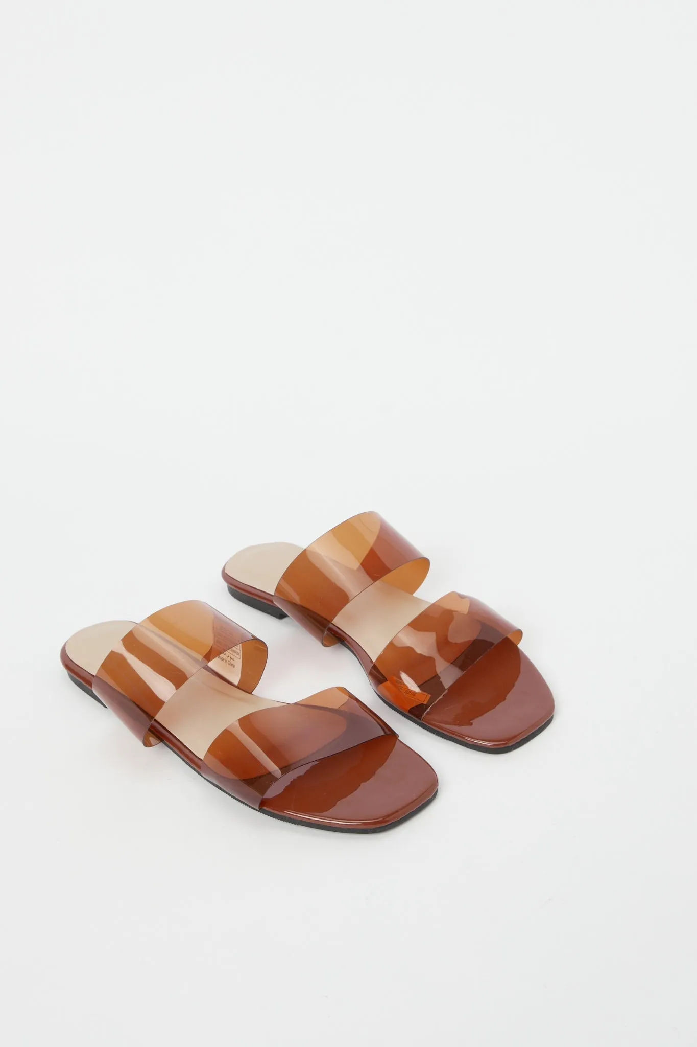 Women Tan Vinyl Mule