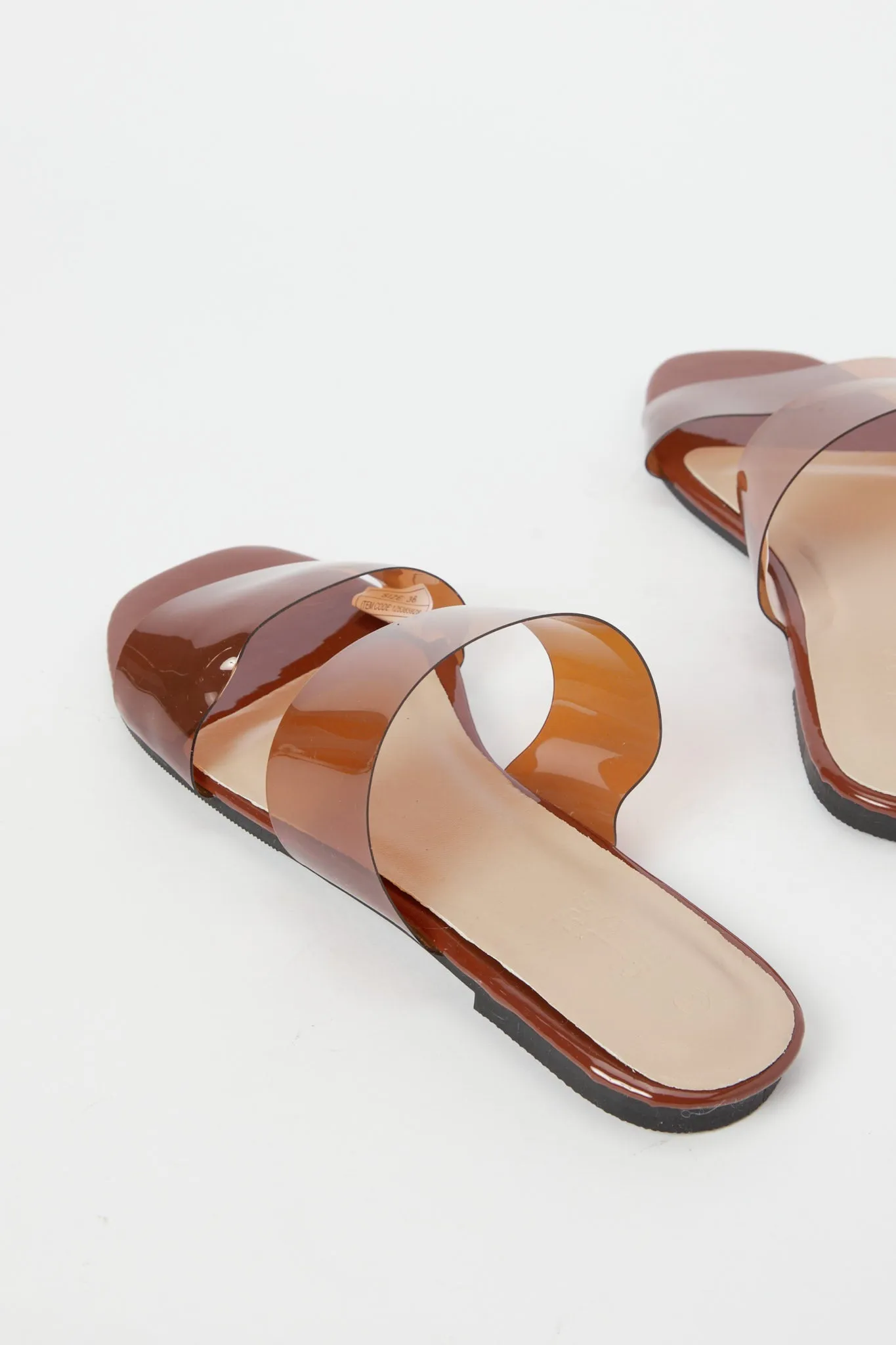 Women Tan Vinyl Mule