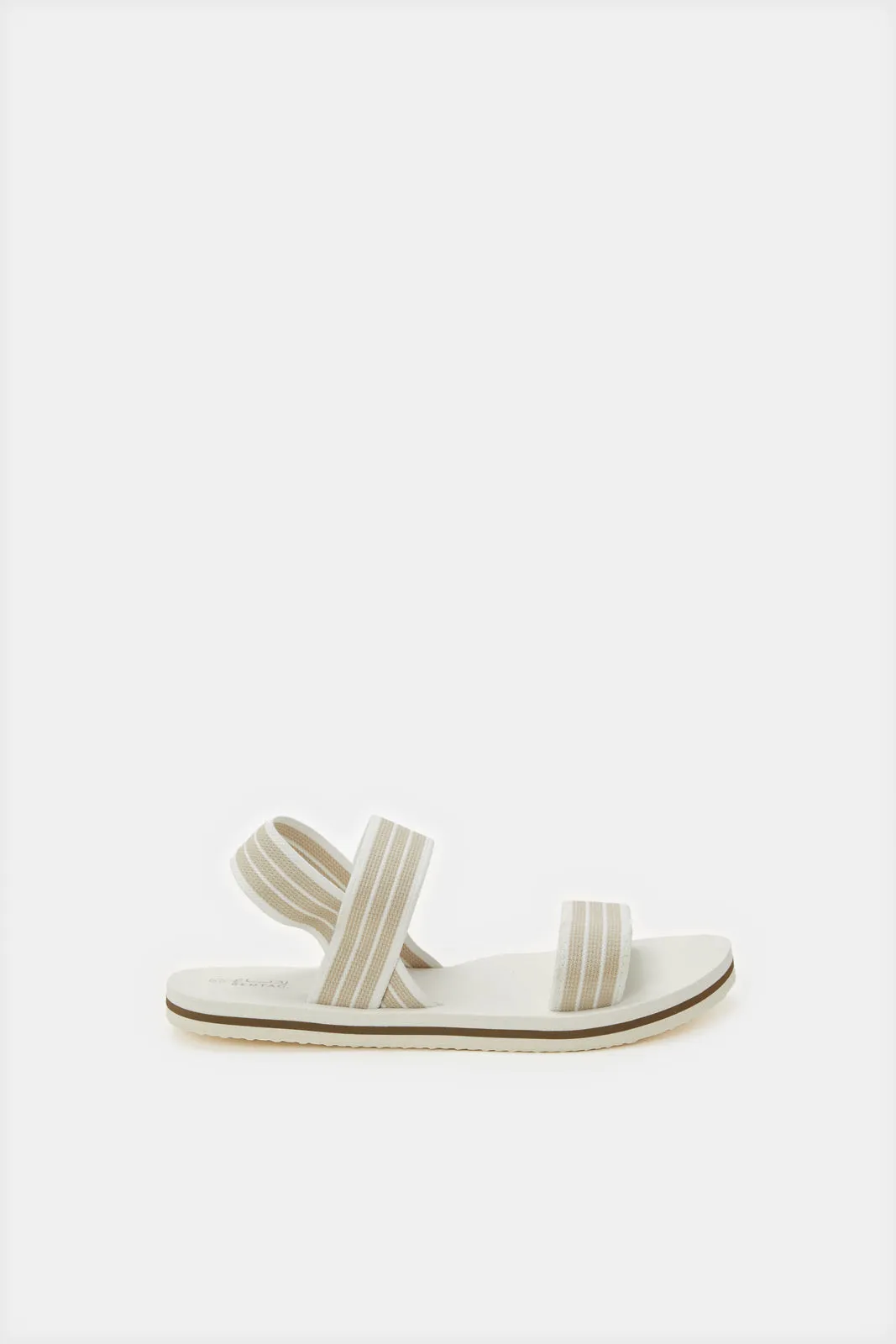 Women White Elasticated Strap Sandal