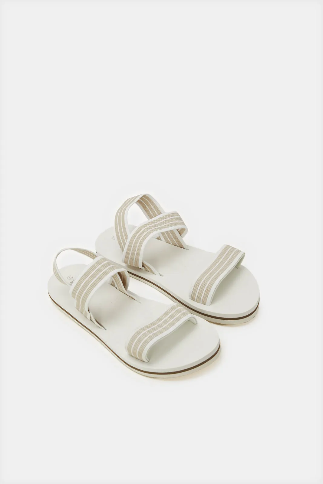 Women White Elasticated Strap Sandal