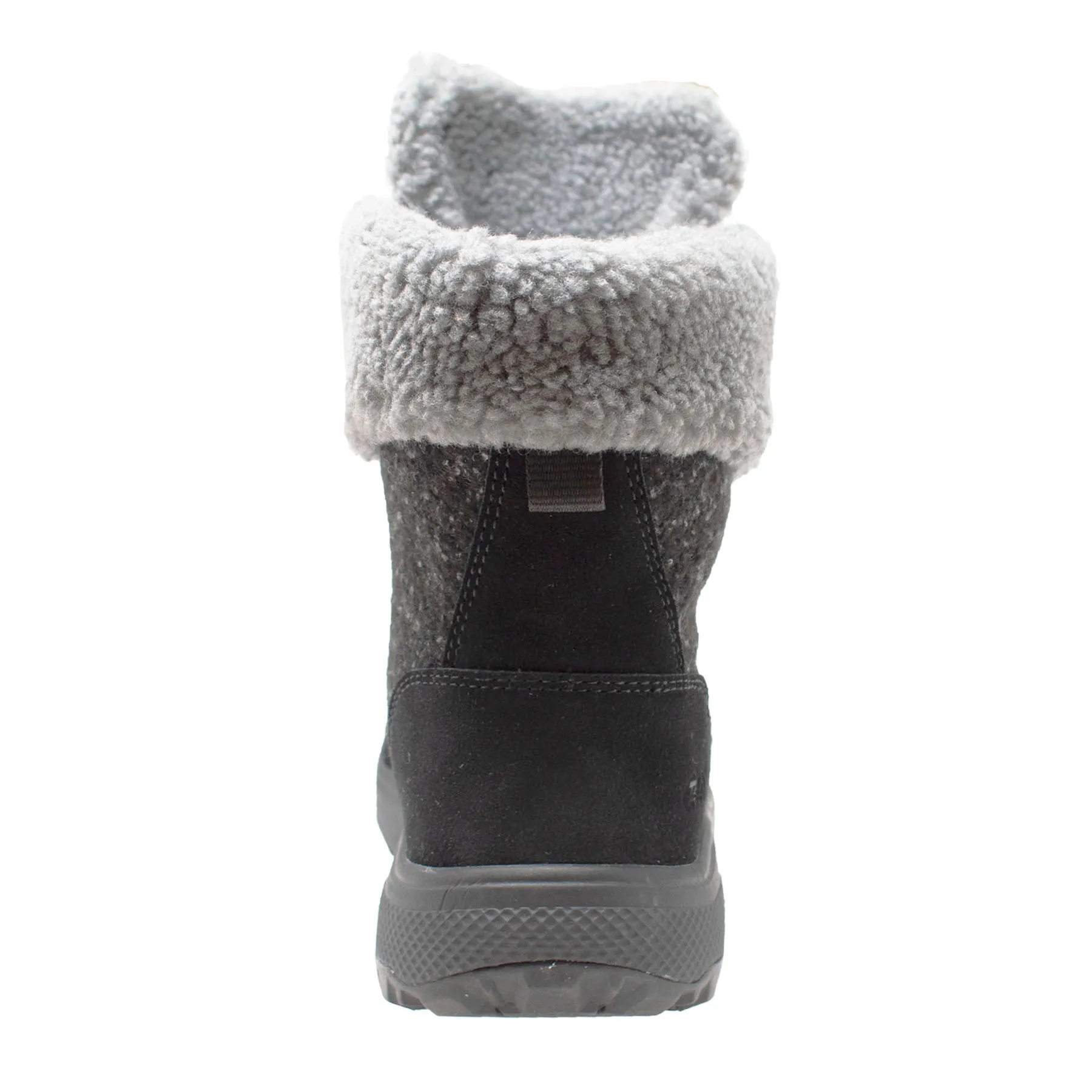 Women's Black Microfleece Lace Winter Boot