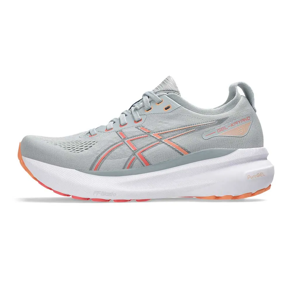 Women's Gel-Kayano 31 Running Shoe - Piedmont Grey/Papaya - Regular (B)