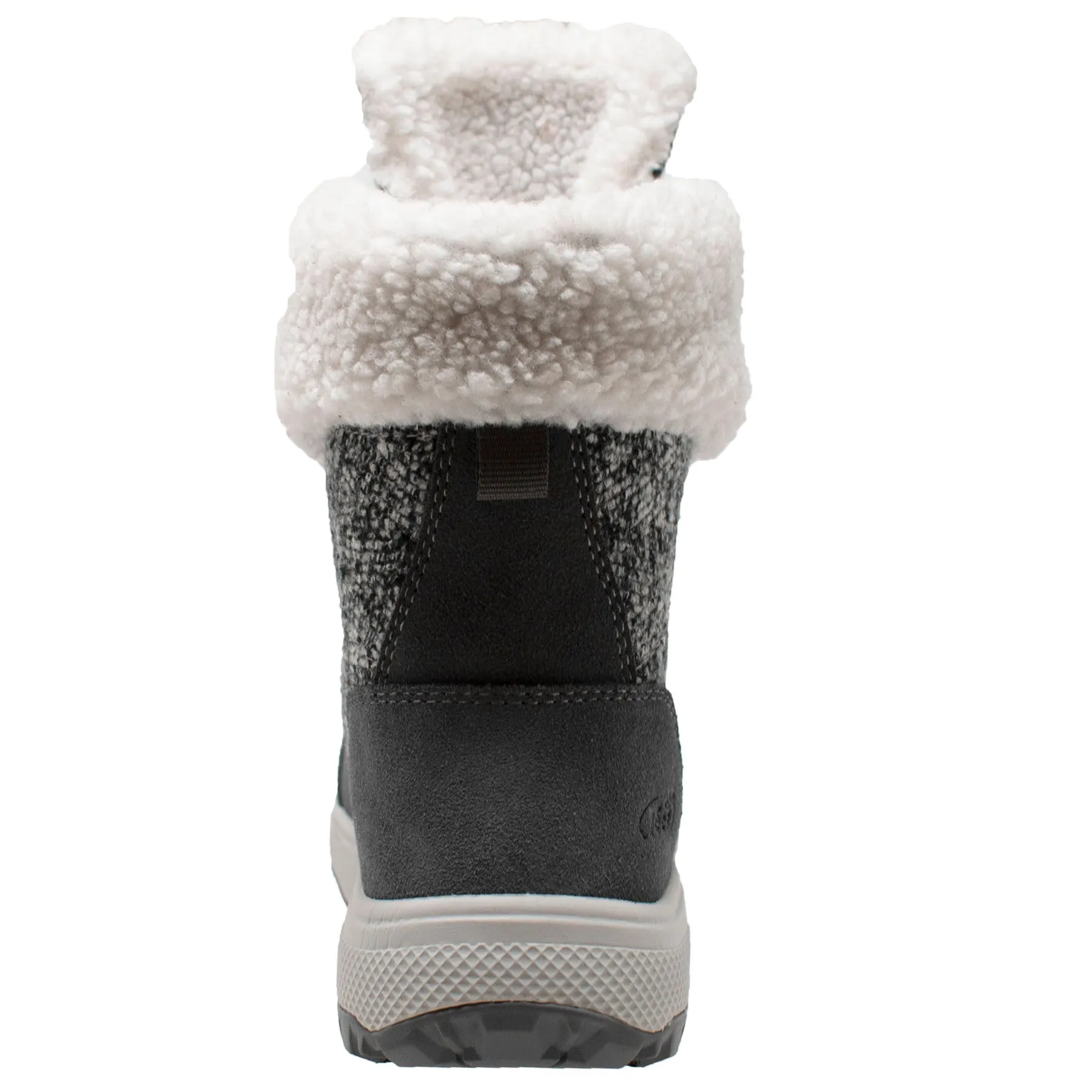 Women's Grey Microfleece Lace Winter Boot